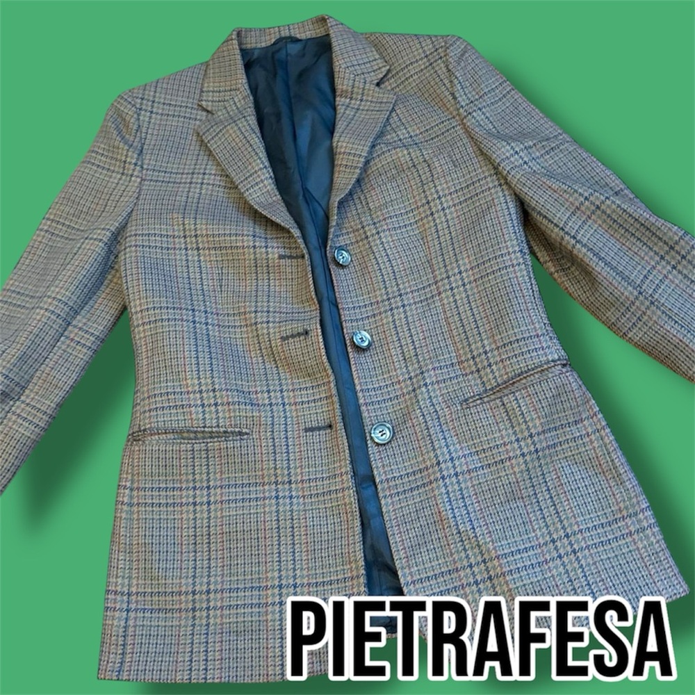 Pietrafesa Glen Check Blazer with Notch Lapel